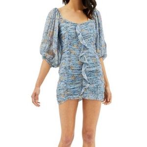 Minkpink Dahlia Floral Ruched Minidress